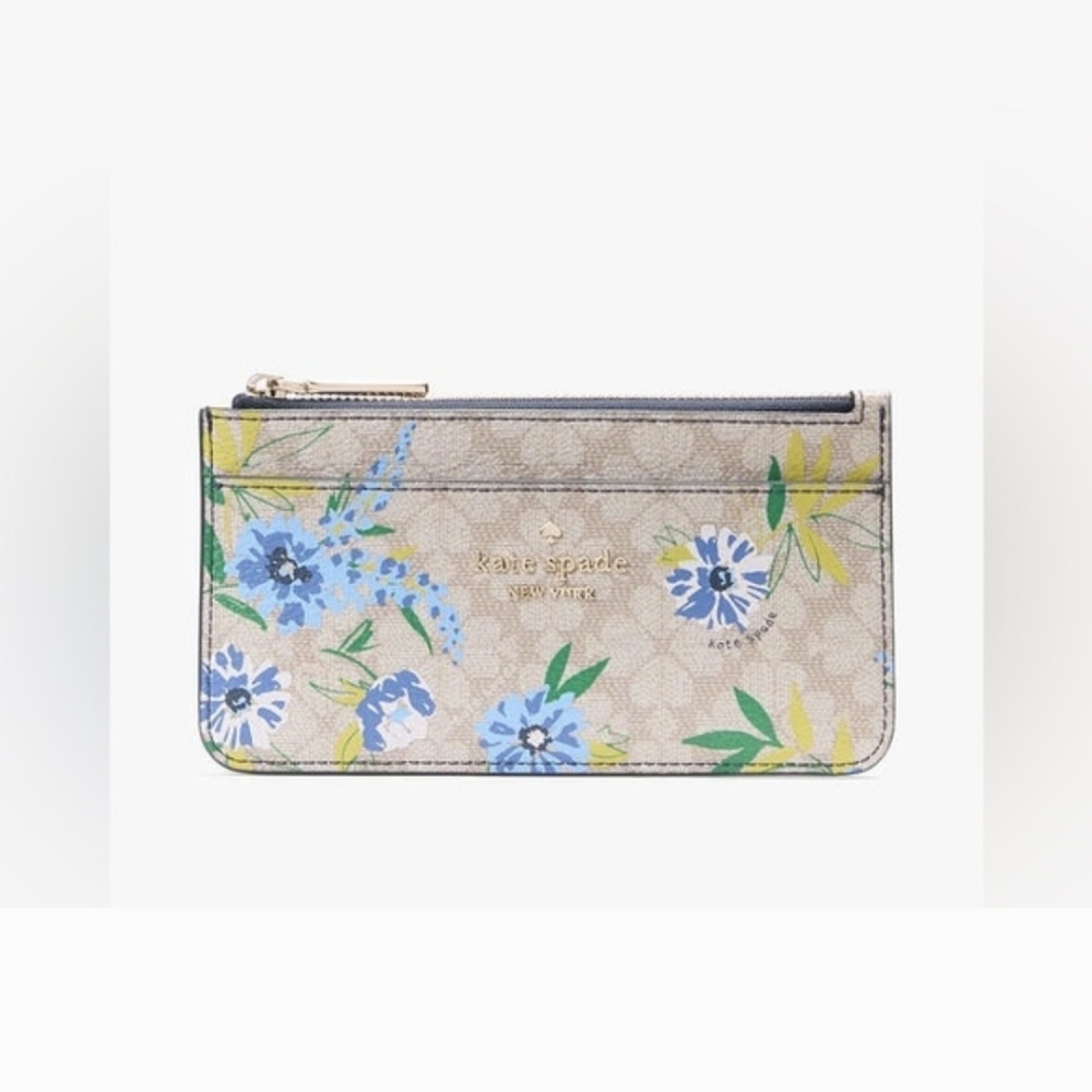 Kate Spade Beige Floral Cardholder
